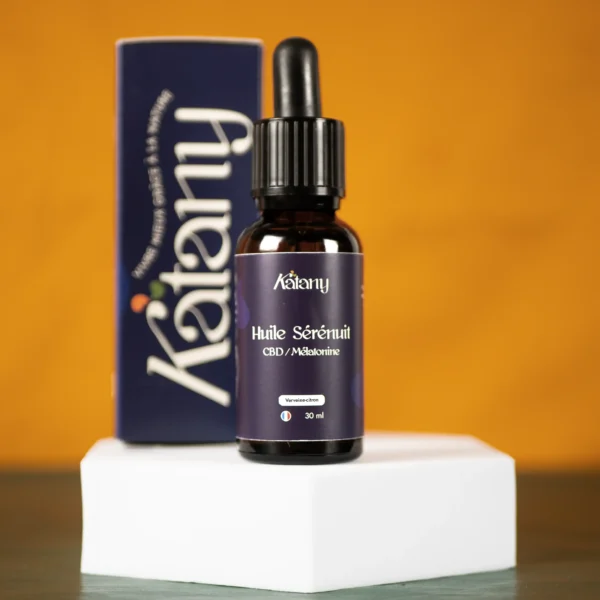 Flacon pipette d'huile de CBD pour dormir à la mélatonine